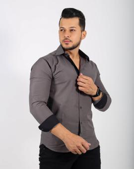 Camisa Social Masculina Manga Longa Algodão