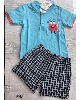 Conjunto Infantil Menino Short e Camiseta Algodão