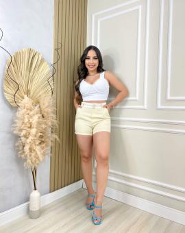 Cropped Feminino no Canelado 3D com Bojo