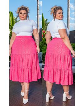 Saia Midi Plus Size Laise
