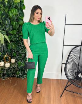 Conjunto Social Feminino Calça e Blusa Linho