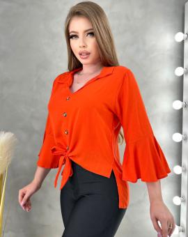 Cropped Camisa Manga Flare