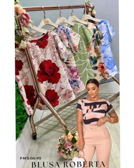 Blusa Feminina Manga Curta Moda Evangélica Estampada