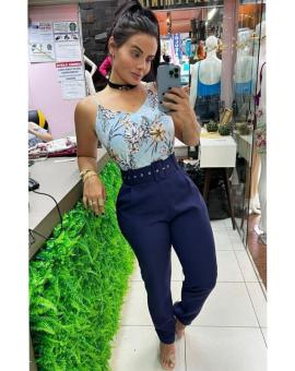 Calça Alfaiataria Feminina com Cinto Cintura Alta