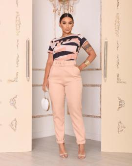 Calça Feminina Social Alfaiataria com Cinto Encapado