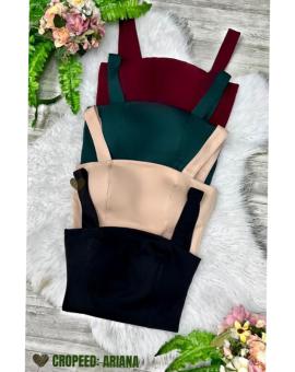Cropped Alfaiataria Feminino Alça Larga