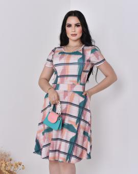 Vestido Gode Midi Moda Evangélica Manga Curta