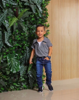 Calca Jeans Infantil Masculina Com Regulador Na Cintura