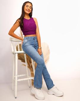 Calca Jeans Juvenil Feminina Flare