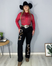 Camisa Feminina Estilo Country Bordada Strass Atacado na Rua 44 Goiânia