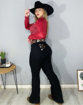 Camisa Feminina Estilo Country Bordada Strass Atacado na Rua 44 Goiânia
