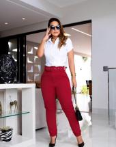 Camisa Social Feminina Manga Curta Crepe Duna Atacado Rua 44 Goiânia