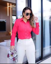 Camisa Social Feminina Manga Longa Lisa Atacado na Rua 44 Goiânia