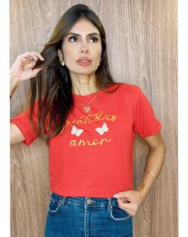 Camiseta Feminina 100% Algodão Estampada