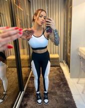 Conjunto Legging e Cropped Academia Feminino na Poliamida Atacado na Rua 44 Goiânia