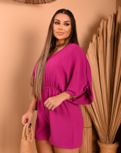 Macaquinho Curto Soltinho Elastico Decote V Crepe Duna Atacado Rua 44 Goiania