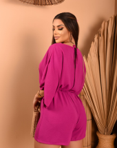 Macaquinho Curto Soltinho Elastico Decote V Crepe Duna Atacado Rua 44 Goiania