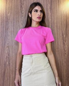 T-Shirt Feminina Basica Manga Curta Lisa