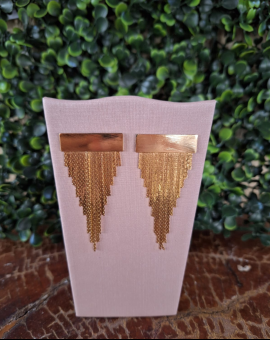 Brinco Cascata com Correntes Folheado