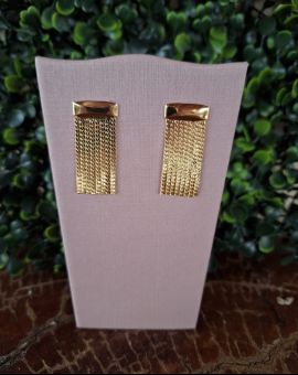 Brincos Retangular Semijoias Banhado a Ouro 18 K