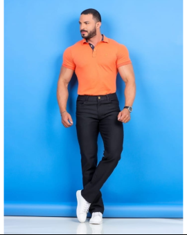 Calça Jeans Masculina Preta Reta
