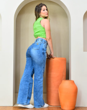 Calça Jeans Wide Leg Feminina Cintura Alta Atacado na Rua 44 Goiânia