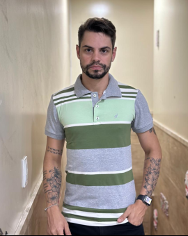 Camisa Polo Masculina Listrada