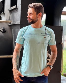 Camiseta Masculina Manga Curta com Estampa