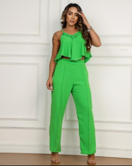 Conjunto Crepe Duna Cropped Soltinho e Calça