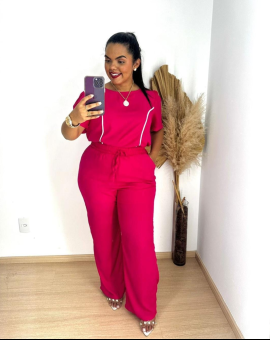 Conjunto Plus Size Calça e Blusa Liso