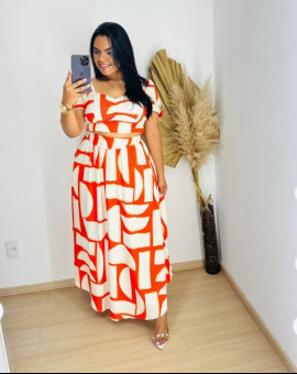 Conjunto Plus Size Saia Longa e Cropped Estampado