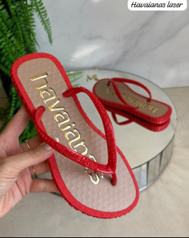 Havaianas Feminina Laser Bico Redondo
