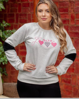 Moletom Careca Feminino Gola Redonda