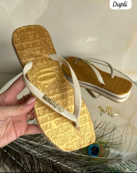Sandalias Havaianas Femininas Square Dourada