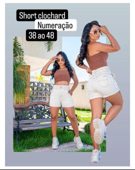 Short Clochard Jeans Feminino