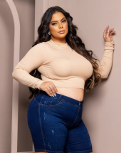 Short Jeans Meia Coxa Lavagem Escura Atacado na Rua 44 Goiânia