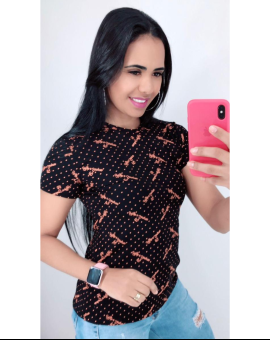 T-Shirt Estampada Preta