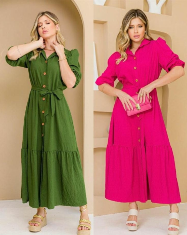 vestido-longuete-manga-bufante-com-botoes-na-frente-atacado-rua-44-goiania 