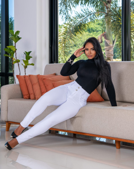 Calça Jeans Branca Feminina Skinny