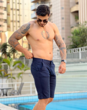 Bermuda Masculina Social Azul Atacado na Rua 44 Goiânia