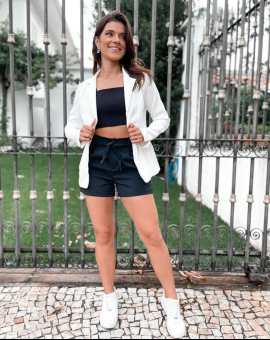 Blazer Feminino Longo Social Branco