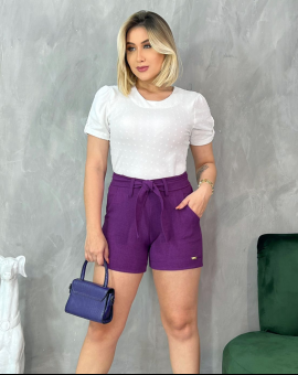 Blusa Branca Manga Curta Moda Evangélica