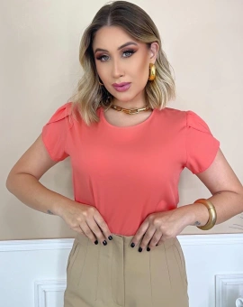 Blusa Elegante Crepe de Seda Lisa