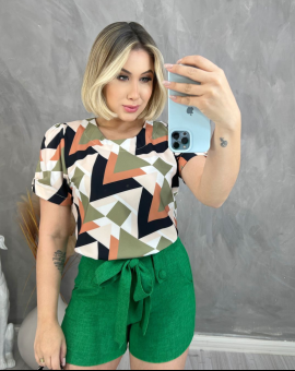 Blusa Estampada Manga Curta