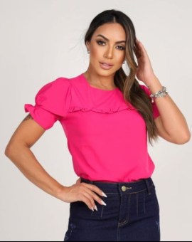 Blusa Moda Evangélica com Elástico na Manga