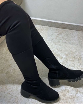 Bota Cano Longo Over The Knee Preta
