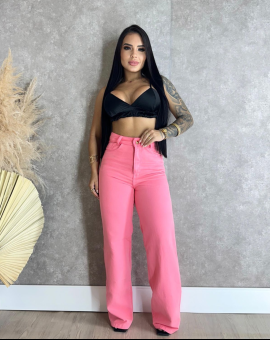 Calça Feminina Wide Leg Cintura Alta
