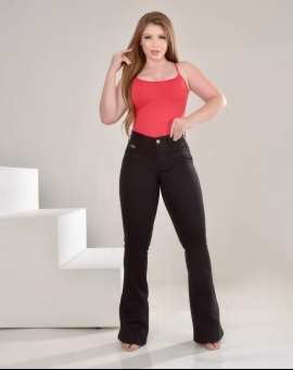 Calça Flare Jeans Feminina Preta