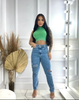 Calça Jeans Feminina Skinny Destroyed