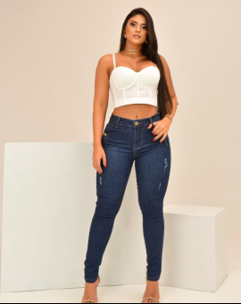 Calça Jeans Feminina Skinny Escura
